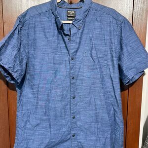 Hurley Blue Button Up Shirt Men’s XXL Short Sleeve Summer GUC